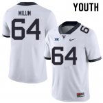 Youth West Virginia Mountaineers NCAA #64 Wyatt Milum White Authentic Nike Stitched College Football Jersey NA15B12AT